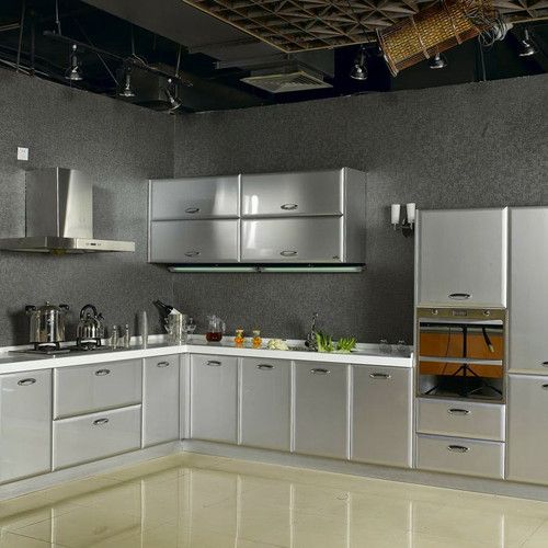 model kitchen set stainless steel industrial